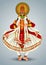 Kerala traditional folk dance kathakali full size vector illustration design