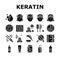 Keratin Hair Procedure Collection Icons Set Vector