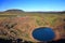 Kerid crater volcanic lake in September