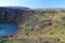 Kerid crater volcanic lake in September