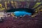 Kerid Icelandic blue volcanic crater lake
