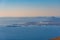 Kerkyra viewed from Mount Pantokrator at Corfu, Greece