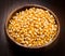 Kernels, Corn seeds on wood bowl