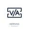 Kerning icon. Trendy flat vector Kerning icon on white background from Technology collection