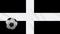 Kernow - Cornwall flag and soccer ball rotates on background of waving cloth, loop
