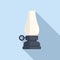 Kerosene home lamp icon flat vector. Burner oil lamp