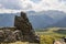 Keselo towers in Omalo village, Tusheti, Georgia. Old stones towers