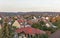 Keszthely sunset cityscape in Hungary. Typical hungarian building and houses.