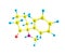 Ketamine molecule on white