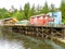 Ketchikan, AK - 8 29 22: Historic Creek Street boardwalk and shops in Ketchikan Alaska