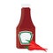 Ketchup bottle and chilli pepper