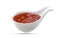 Ketchup in bowl isolated on white background. Portion of tomato sauce. With clipping path.