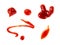 Ketchup Drop Isolated, Tomato Sauce Splash, Catsup Stain, Hot Puree Spill, Red Dressing Dripping Collection