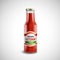 Ketchup Glass Bottle In Realistic Style