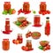Ketchup isolated set