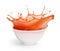 Ketchup splash on white background