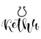 Kethu - Lunar eclipses, south lunar node, astrological symbol and hand drawn lettering. Black vector illustration