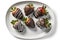 Keto Chocolate Covered Strawberries On Plate, White Background. Generative AI
