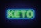 Keto Diet neon sign vector. Ketogenic Diet Design template neon sign, light banner, neon signboard, nightly bright