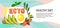 Keto Diet template. Ketogenic healthy fat foods banner with place for text