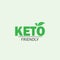 Keto friendly diet label green check mark stamp. Ketogenic vector icon on white background