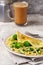 Keto low carb omelet and bulletproof coffee