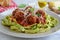 Keto Meatballs with Low-Carb Marinara Sauce and Zucchini Noodles