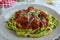 Keto Meatballs with Low-Carb Marinara Sauce and Zucchini Noodles