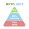 Ketogenic diet pyramid in flat style on white