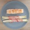 Ketogenic meal, salmon fish with bacon wrapped white asparagus. Keto food for weight loss. Healthy