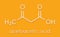 Ketone body acetoacetic acid, diacetic acid molecule. Skeletal formula.