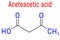 Ketone body. Acetoacetic acid, diacetic acid molecule. Skeletal formula.
