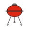 Kettle barbecue grill color icon