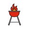 Kettle barbecue grill color icon