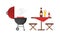 Kettle barbecue grill vector illustration.