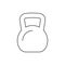 Kettle bell line icon on white background