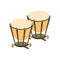 Kettle-drums on the white background