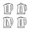 Kettle electric icon. Set of teapot icons in line design style