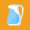 Kettle flat icon. Plastic kitchenware illustration