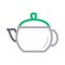 Kettle food cream pack vector   color line icon