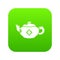 Kettle glass icon green vector