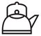 Kettle icon. Metal water boiling vessel. Teapot in linear style