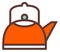 Kettle icon. Red teapot. Boiling water symbol