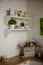 Kettle and saucepan on the kitchen table. kitchen appliances against a white kitchen background