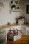 Kettle and saucepan on the kitchen table. kitchen appliances against a white kitchen background