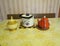 Kettle, suger pot and brown betty on the table