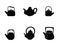 Kettle teapot icons set. Simple illustration of 6 kettle teapot logo vector icons for web