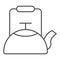 Kettle thin line icon, Coffee time concept, teapot sign on white background, kitchen kettle icon in outline style for