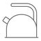 Kettle thin line icon, kitchen and cooking, teapot