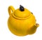 Kettle yellow ceramic teapot tea isolated